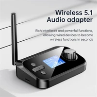 bluetooth 5 0 audio receiver transmitter portable 3 5mm aux audio cable adapter with screen fiber coaxial tf card mp3 player