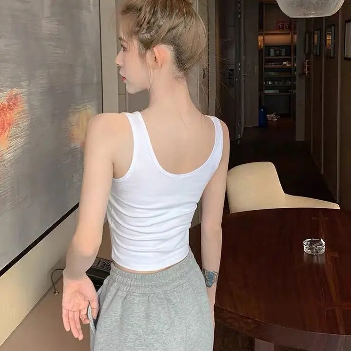New Sexy Tank Top Black Halter Crop Tops Women Summer Camis Backless Camisole Fashion Casual Tube Female Sleeveless Cropped Vest |
