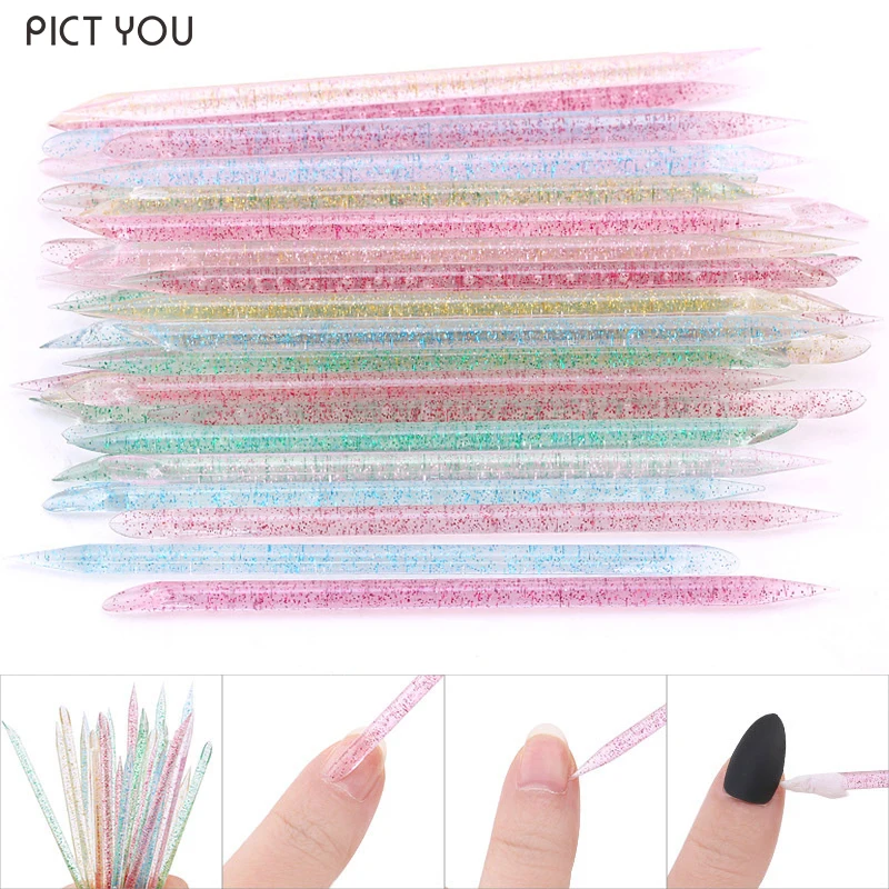 

Двухсторонний многоразовый инструмент для удаления кутикулы с ногтей, 20 шт./компл., бриллианты для педикюра, вилка, инструмент для ухода за н...