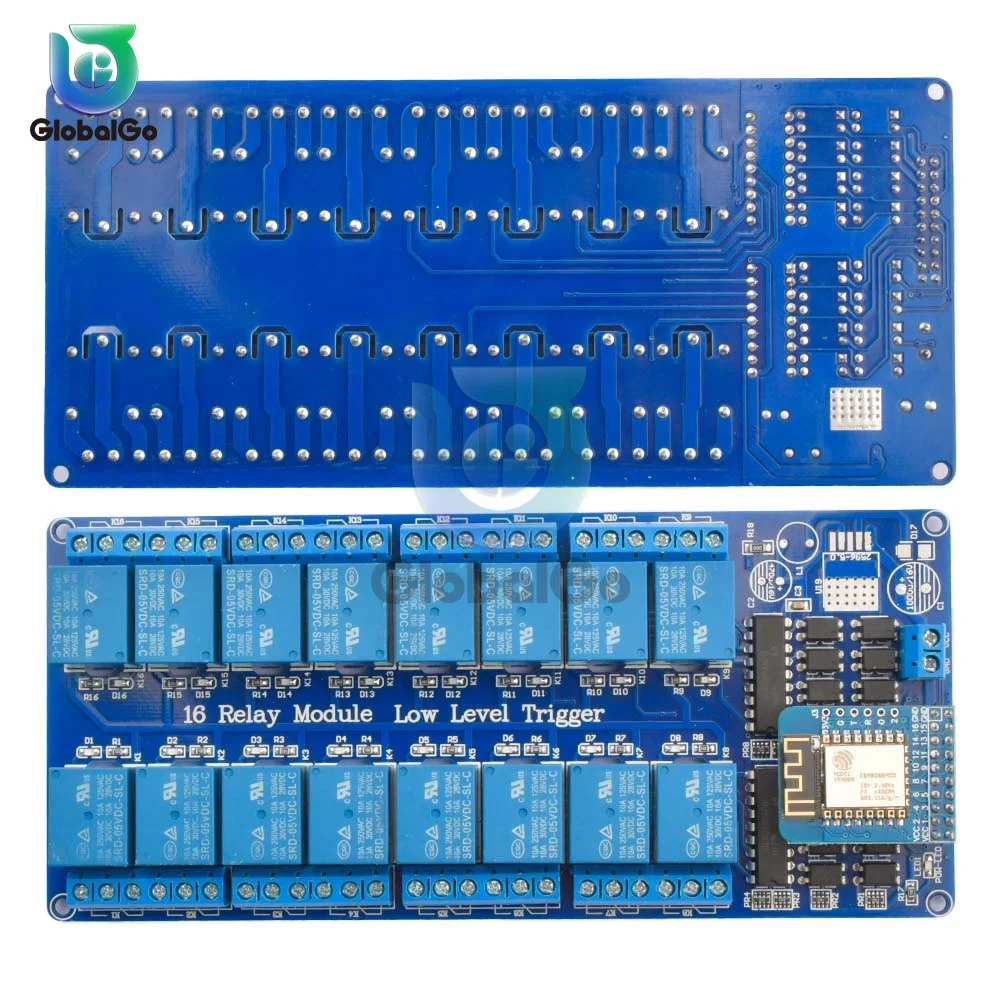 

16 Channel Relay Shield Module DC 5V 12V 24V with Optocoupler LM2576 Microcontrollers Interface Power Relay For Arduino DIY Kit