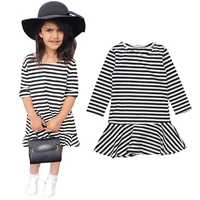 spring toddler girl boutique outfits fashion casual stripe long sleeve cotton baby dress for children dresses kids clothes bc161