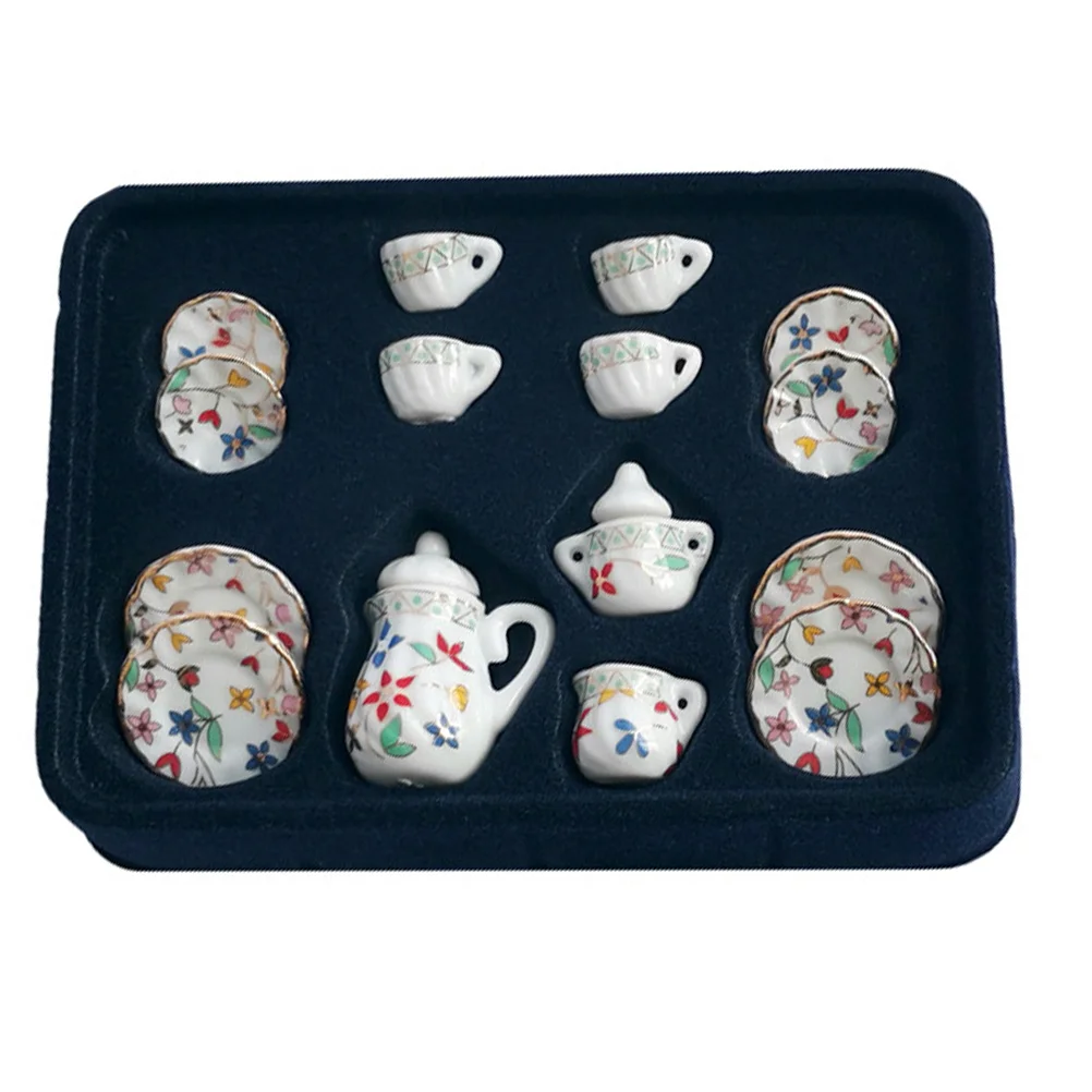 

1 Set of Mini Teaware Toys Mini Teaware Model Adornment Mini House Decoration