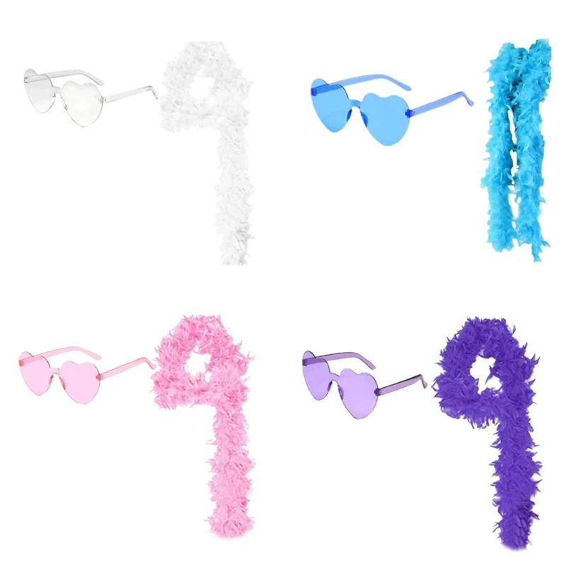 

Women Cowgirl Heart Sunglasses Scarf Bachelorette Party Costume Set Accessories Drop Shipping