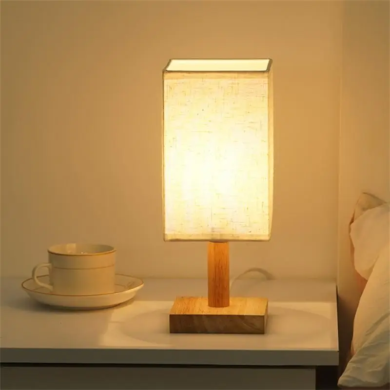 

Modern Nordic Wood Table Night Light Wooden Dimmable Led Bedside Night Light Eye Protection Energy Saving Usb Powered Table Lamp