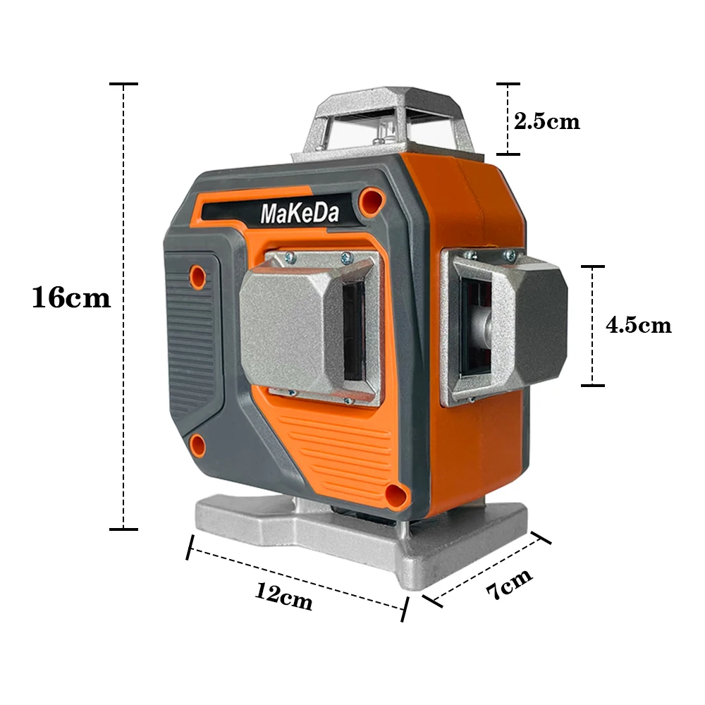лазерный уровень 3D/4D самовыравнивающийся MaKeDa горизонтальный и вертикальный