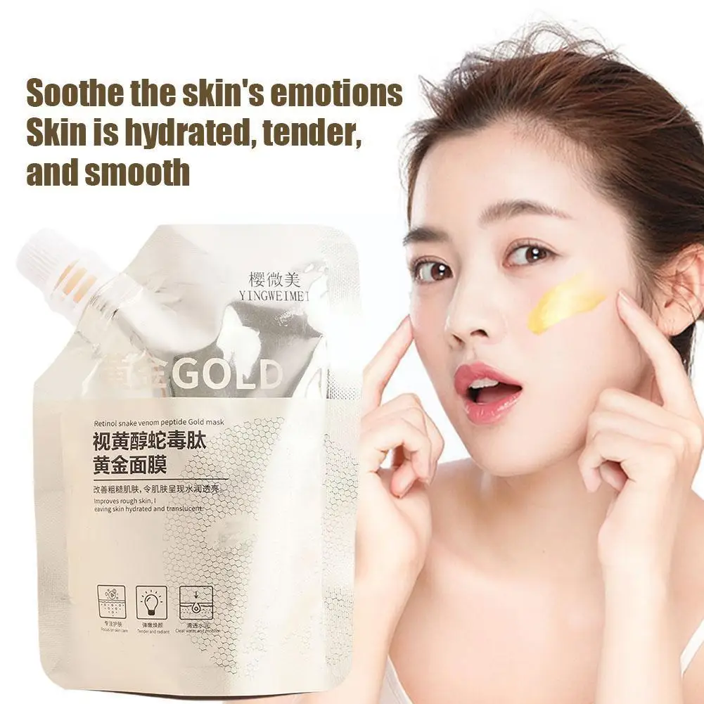 

Retinol Snake Peptide Gold Mask Moisturizing Anti-aging Mask Skin Oil Moisturizing Skincare Care Clear Control O2Q6