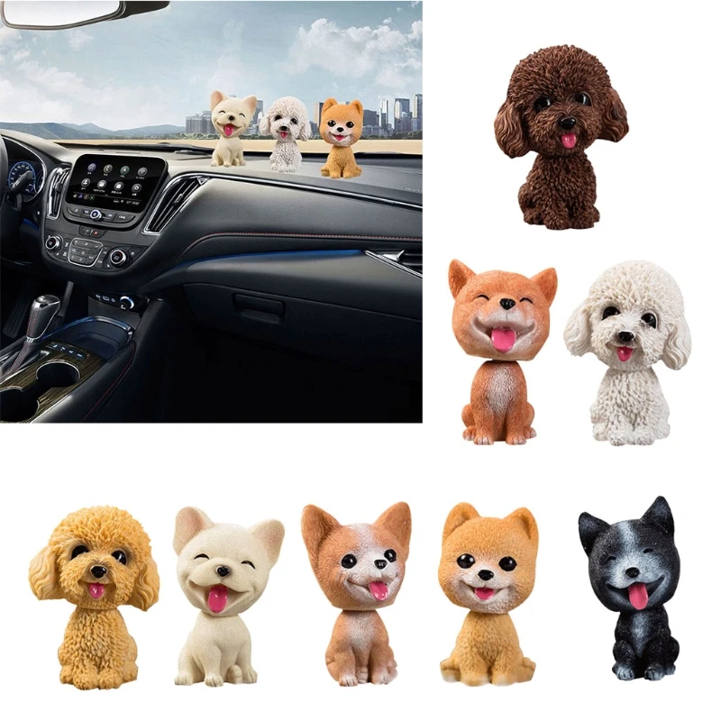 

Cute Animal Craft Decor Personalized Shaking Head Puppy Doll for Home Automotive Interior Ornaments D7YA
