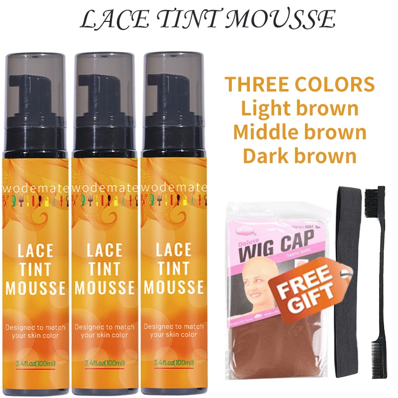 100ml Lace Tint Mousse for Wigs Waterproof Lace Tint Spray Quick Dry Drak Brown Wig Cap Headband Wig Accessories For Toupees 100ml Lace Tint Mousse for Wigs Waterproof Lace Tint Spray Quick Dry Drak Brown Wig Cap Headband Wig Accessories For Toupees