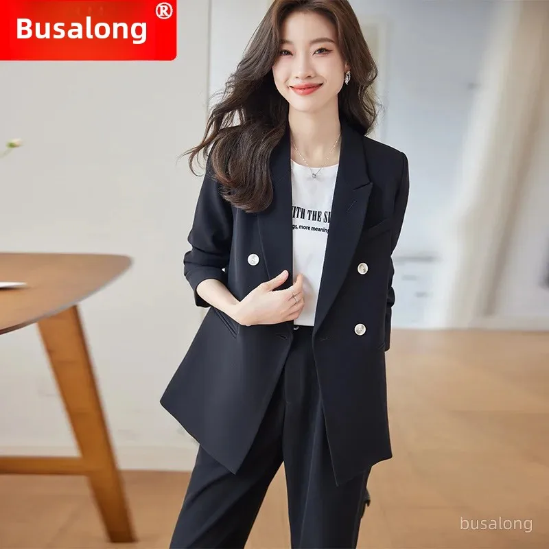 2023 New Women's Long Sleeve Professional Western-style Suit Trousers Official Interview Sales Workwear 329