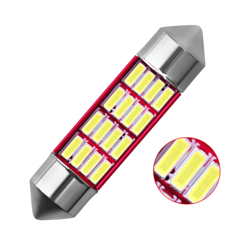 

20 шт., Автомобильные светодиодные лампы Canbus C5W C10W 31 36 39 41 мм 4014 12/16/20 Smd