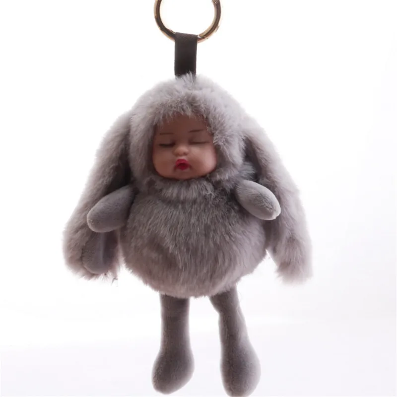

1Pc New Cute Long Ears Sleeping Adorable Doll Plush Doll Key Chain Pendant Lady Girls Car Pendant Toys Holiday Gifts