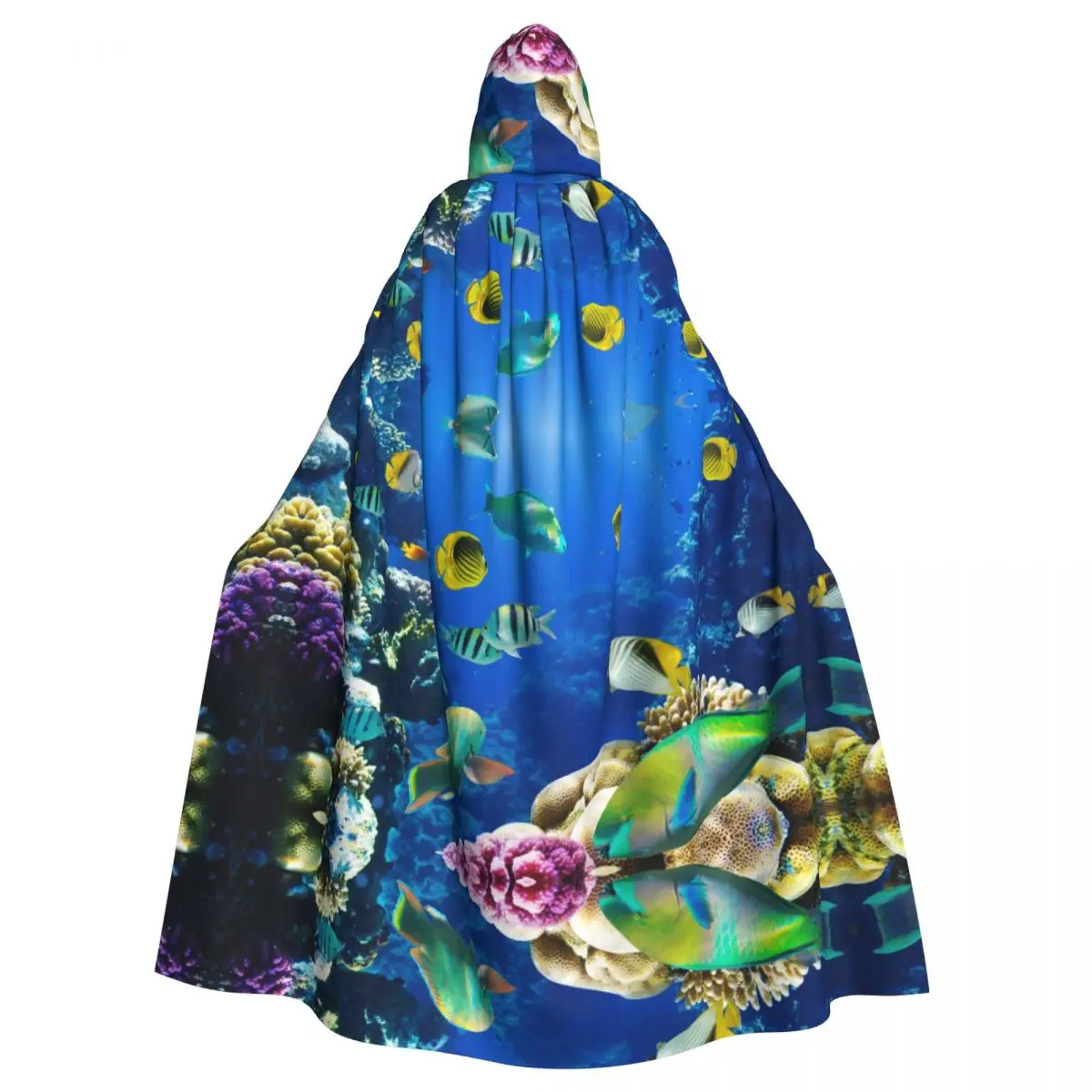 

Плащ с капюшоном в виде тропической рыбы, полиэстер, унисекс, накидка ведьмы, аксессуар для костюма