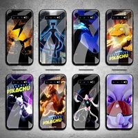 pok%c3%a9mon phone case tempered glass for samsung s20 plus s7 s8 s9 s10 note 8 9 10 plus