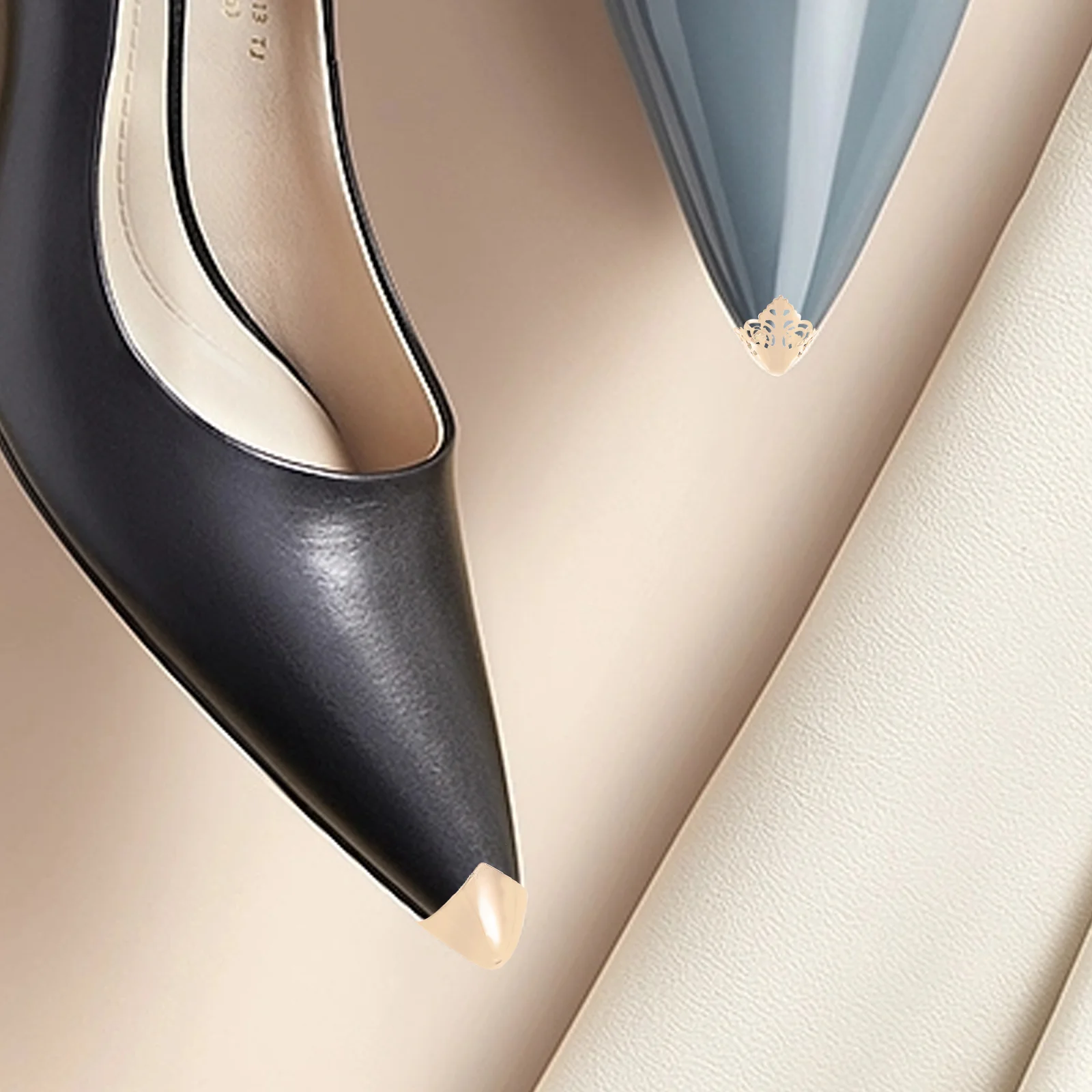 

2 Pairs of Protective Pointed Covers Heel Protectors For High Heel Shoes Tips Cap for Shoes Protection