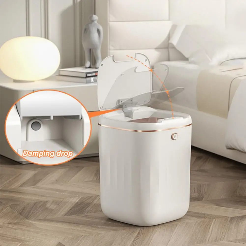 

Bathroom Lid Automatic Opening With Methods Trash Can Electric Waterproof Dorm Sensor Garbage Kitchen Smart Silent
