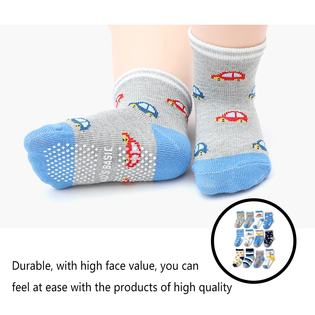 

Хлопковые детские носки 12 пар, портативные милые цветные дышащие впитывающие пот Детские Мультяшные прогулочные Обучающие носки, одежда
