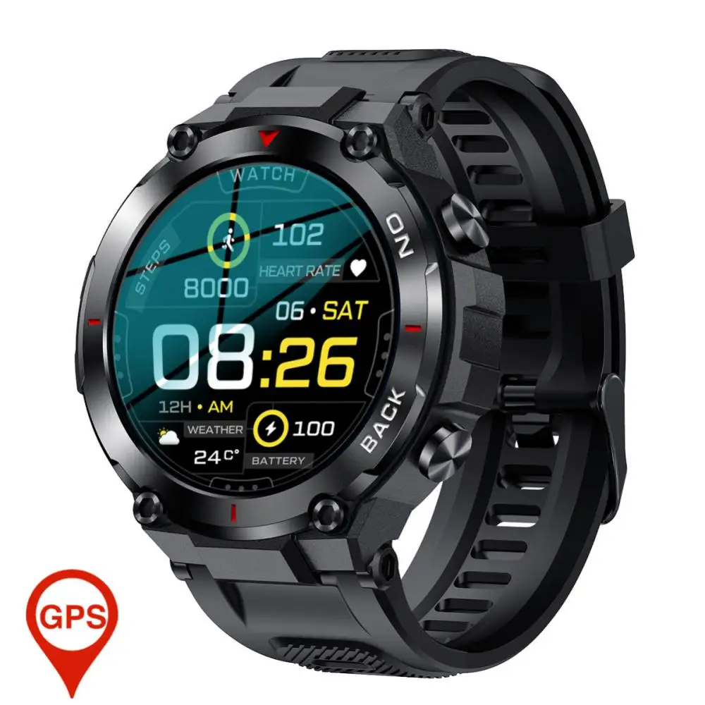 

Смарт-часы K37 мужские водонепроницаемые с GPS, фитнес-трекером и мониторингом здоровья