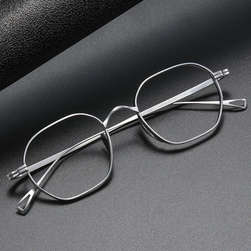 

With myopia glasses New pure titanium polygonal frames vintage wide-brimmed frames Men's and women's models