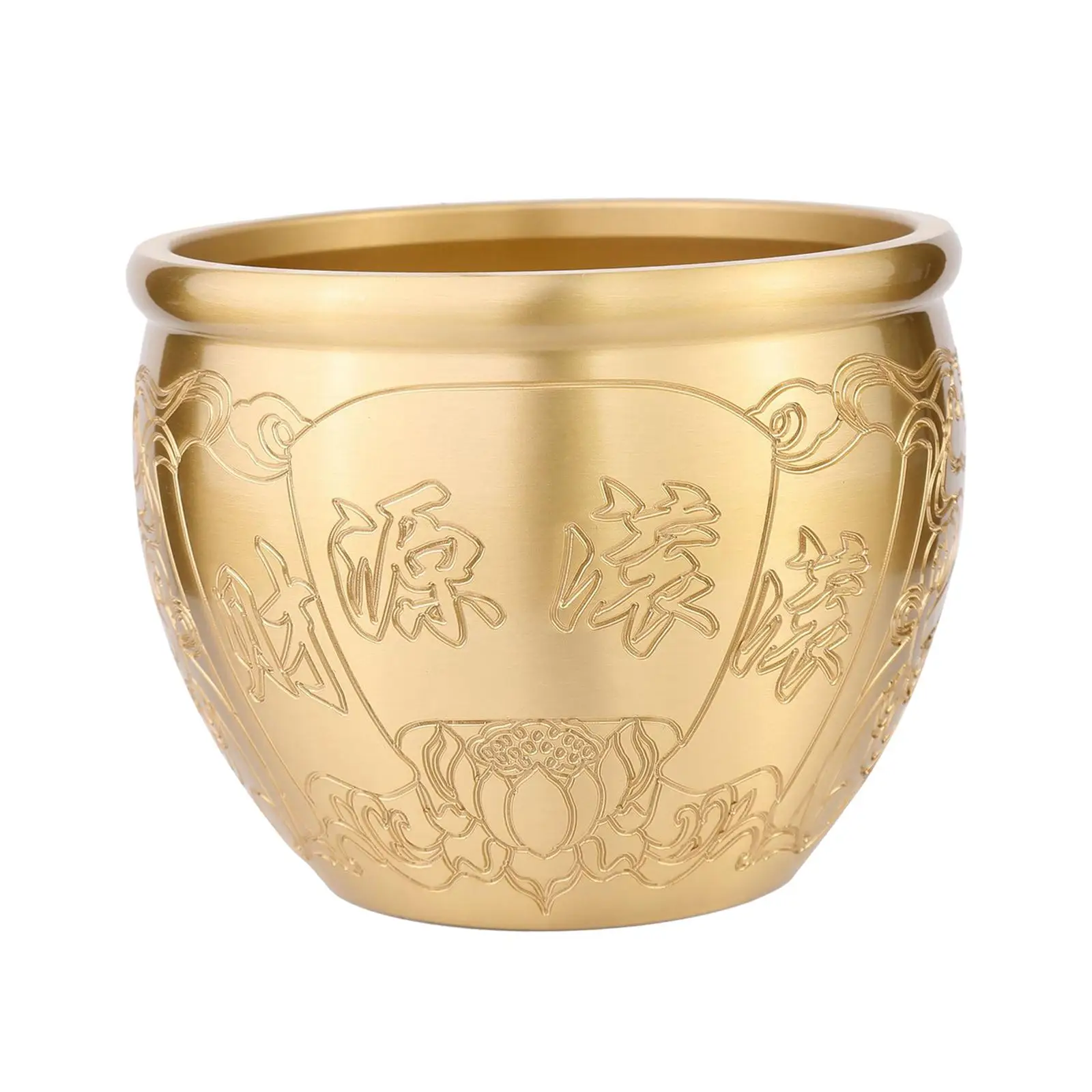 

Brass Feng Shui Bowl Planter Vase Money Bank Fortune Cylinder Key Storage Treasure Basin for Office Bedroom Party Desktop Decor