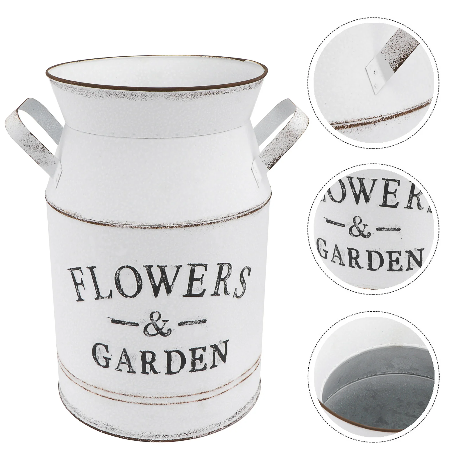 

Galvanized Milk Can Tin Vasess Vase Flower Arrangement Metal Kettle Pot Desktop Ornament Garden Iron Jug