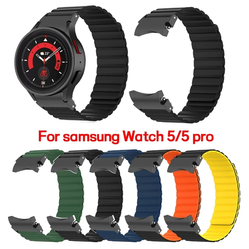 

Ремешок силиконовый магнитный для смарт-часов Samsung Galaxy Watch 5/5 Pro
