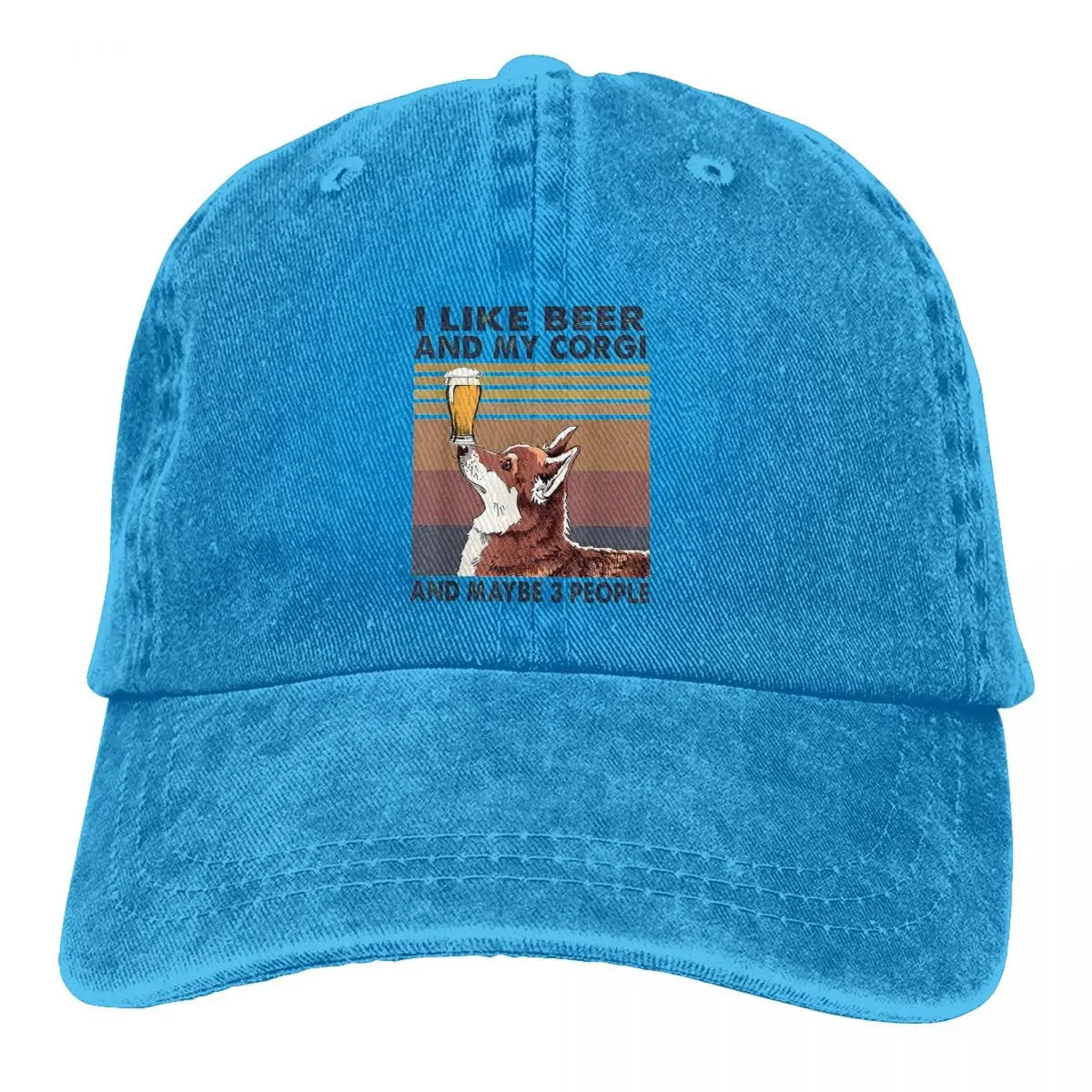 

I Like Beer And My Corgi Baseball Caps Peaked Cap Animal Sun Shade Hats for Men Women