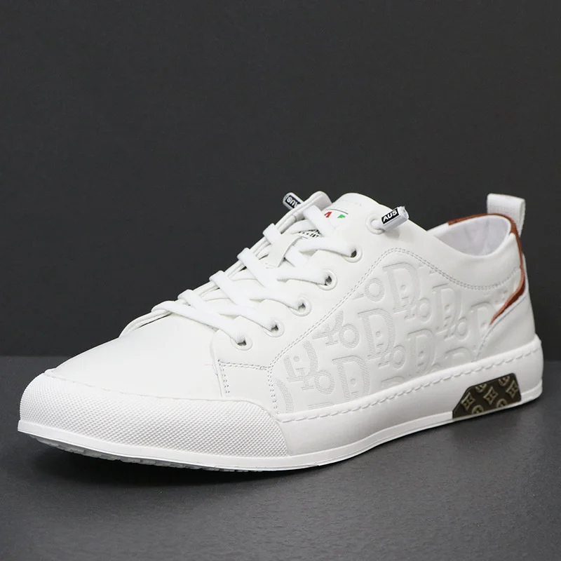 

Роскошная брендовая Подлинная Мужская доска Весна 2023 Новый стиль Мужская модная обувь с принтом кожаная дышащая трендовая универсальная w