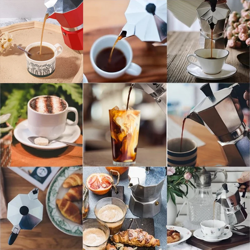 Котелок Moka итальянская кофемашина эспрессо алюминиевая гейзерная кофеварка