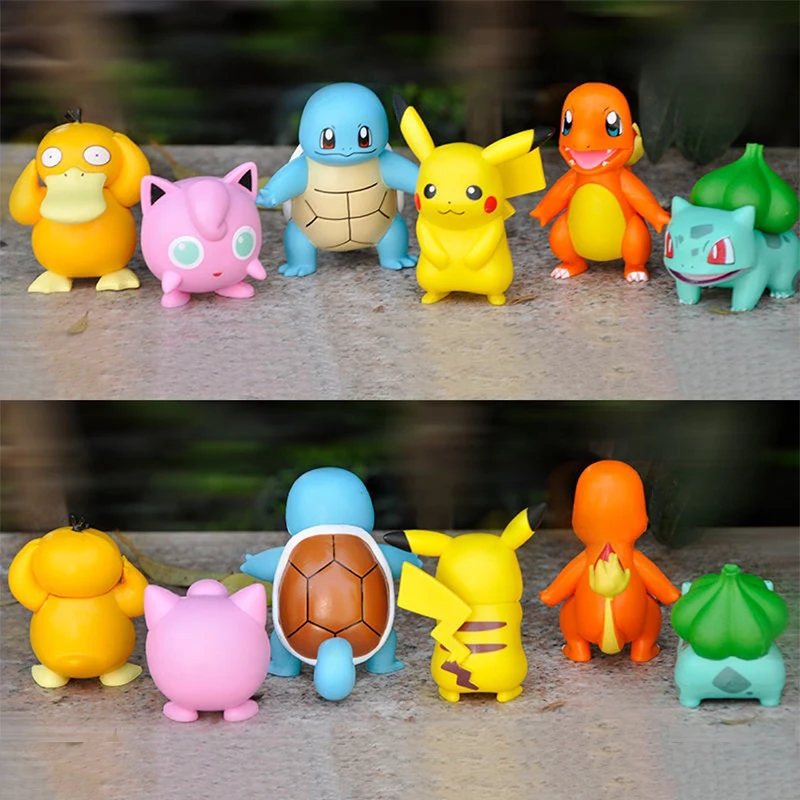 

Pokemon Pikachu Charmander Psyduck Squirtle Jigglypuff Bulbasaur Bulbasaur Anime Figures Toys Model Kawaii 6 Type For Kids Gifts