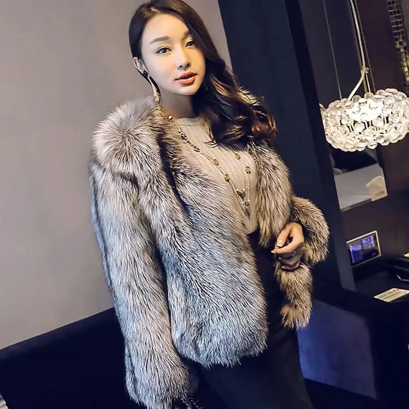 Fur Coat Women Autumn and Winter Faux Fur Thickened Warm and Loose Coat for Women Winter Coat Women