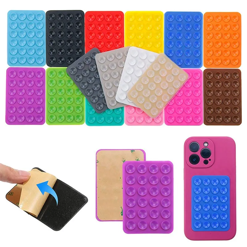 Ventouse en Silicone avec 24 ventouses carrées, support mural à ventouse mondiale, fixation de téléphone portable, support monté sur voiture