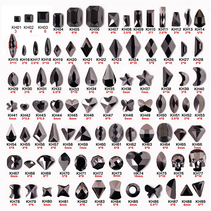 

XueQun 20pcs/Bag Flatback Glass Nail Crystal Decoration Gems