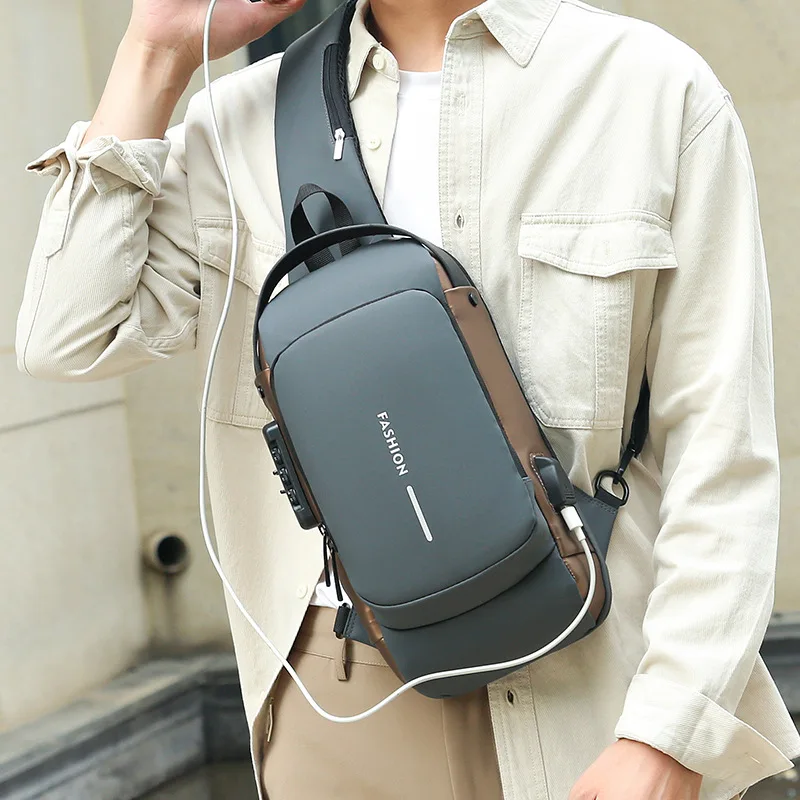 

Сумка для отдыха с защитой от кражи, мужской рюкзак, сумка-мессенджер 2023, нагрудная сумка с одним трендом, локомотивная мужская сумка через плечо