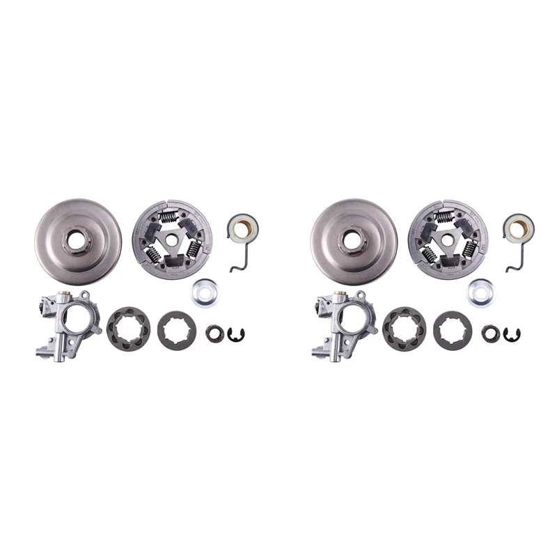 

2X Clutch Drum 3/8Inch 8T 7T Sprocket Rim Kit For Stihl MS361 MS 361 Oil Pump Worm Gear Chainsaw 1128 007 1000,1128 160