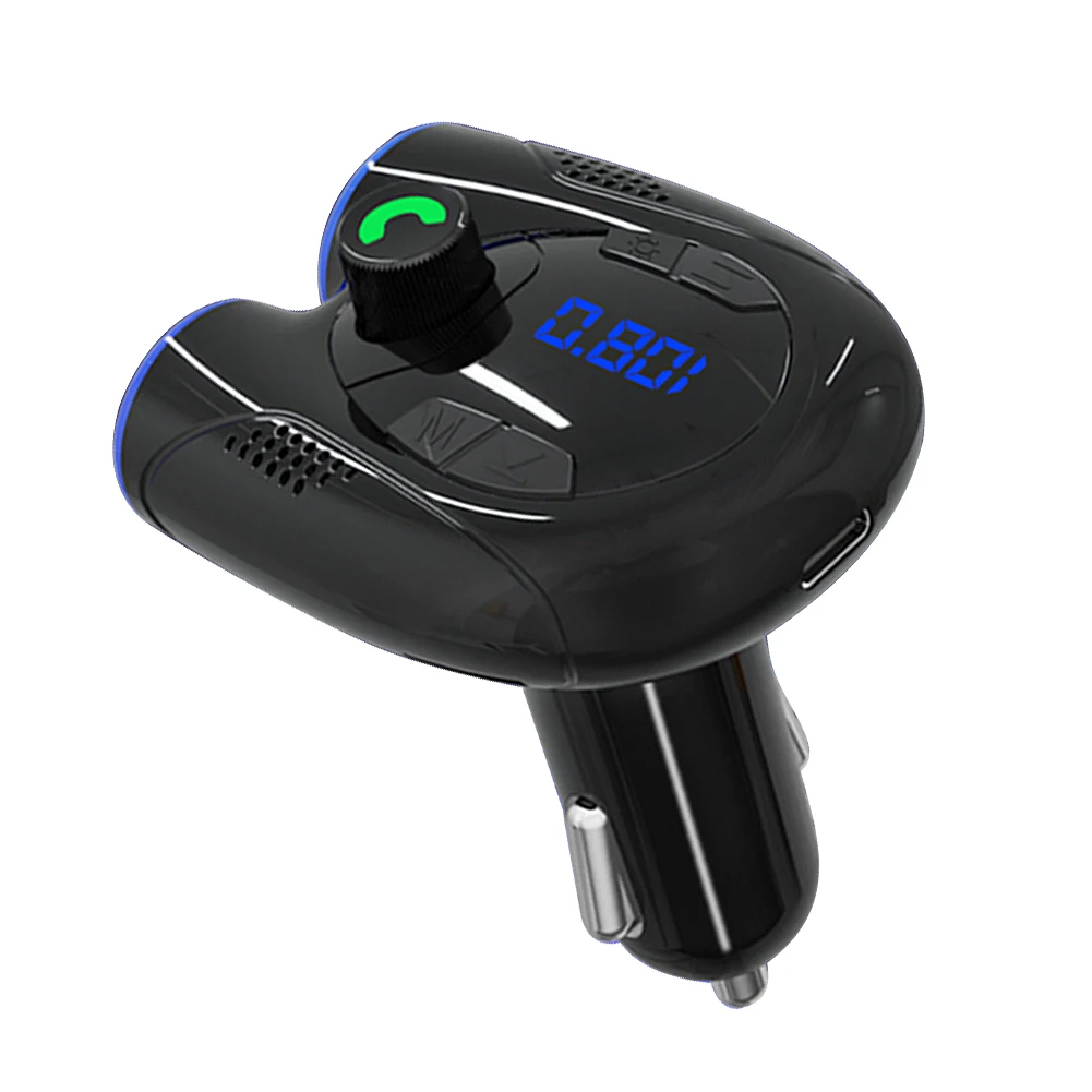 

G68 Car Handsfree Bluetooth-compatible5.0 FM Transmitter Car Kit MP3 Modulator Player TF Card AUX Receiver Dual USB Fast Charger