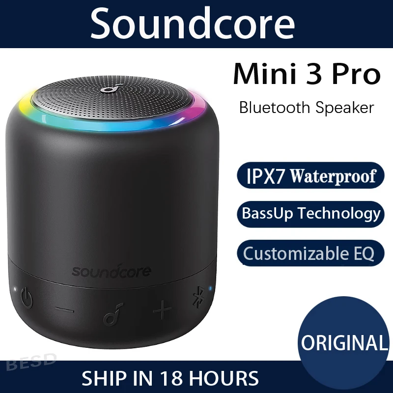 New Original Anker Soundcore Mini 3 Pro Bluetooth Speaker USB-C BassUp Portable Outdoor Sport IPX7 Waterproof Speaker