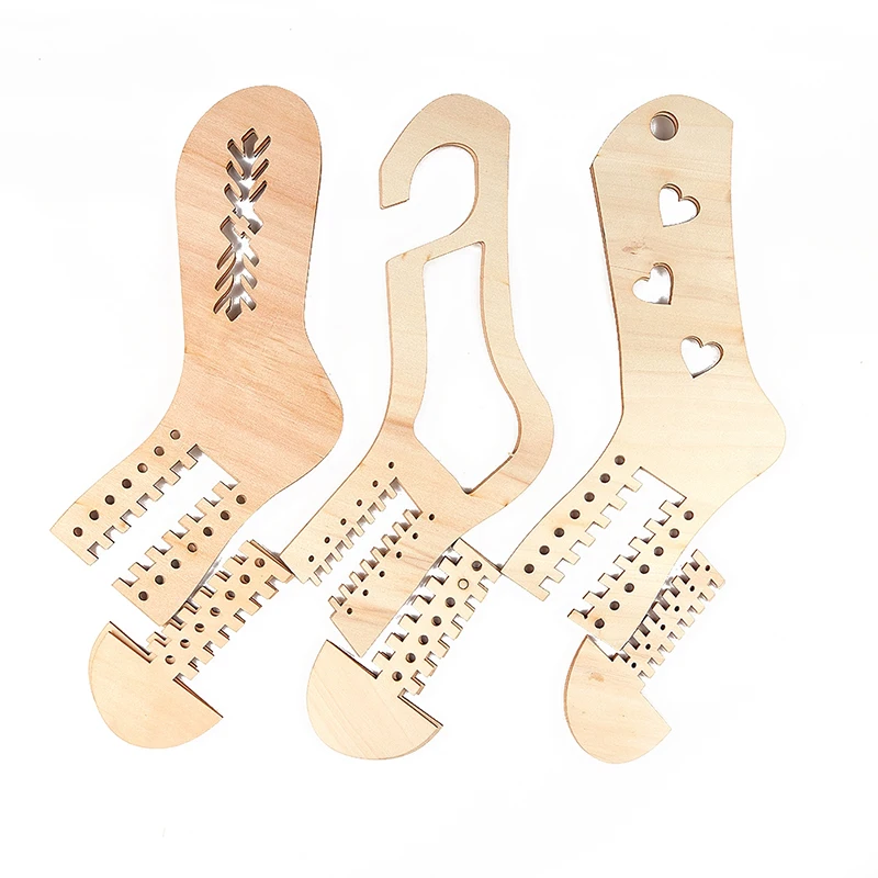 2 Pcs Wooden Sock Blocker Stretchers Stocking Display Handmade Hand Knitting Mold Tool Weave Yarn Handicrafts Gift For Knitters