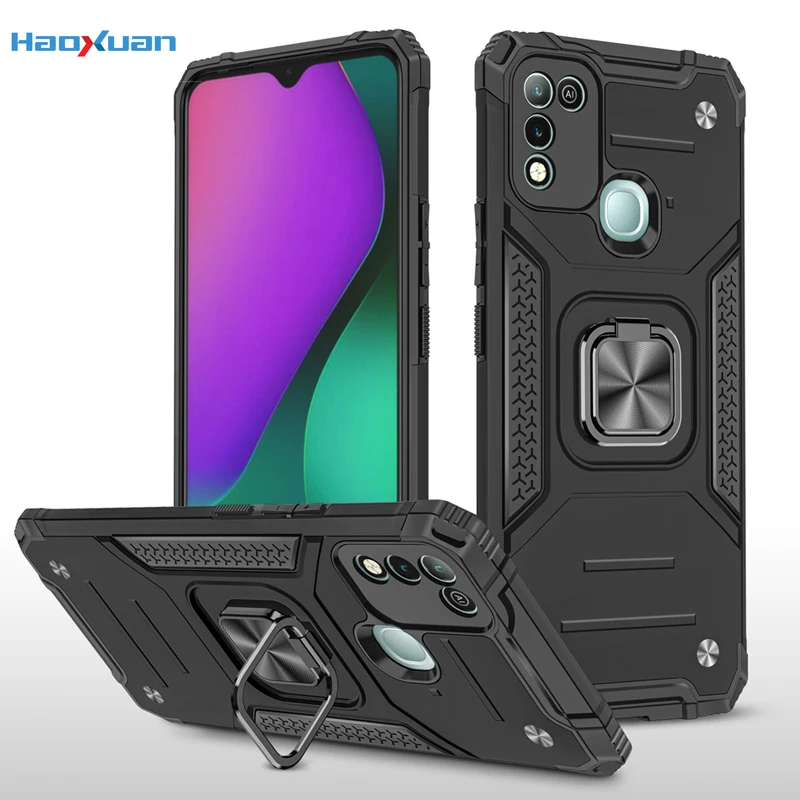 shockproof phone case for infinix smart 4 note 7 lite zero 8 magnetic armor ring protection cover for infinix hot 9 10 play free global shipping