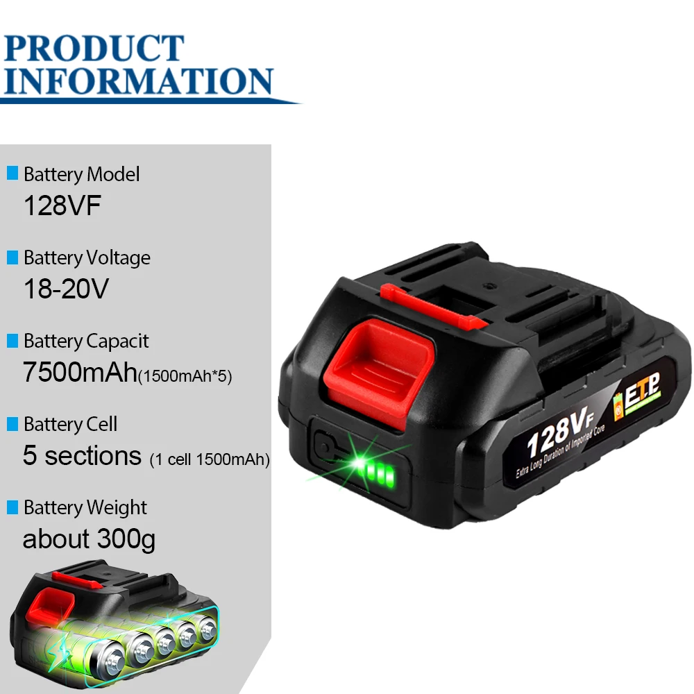 Перезаряжаемая литий-ионная батарея. Для Makita interface.7500mAh литиевая 15000mAh 22500mAh