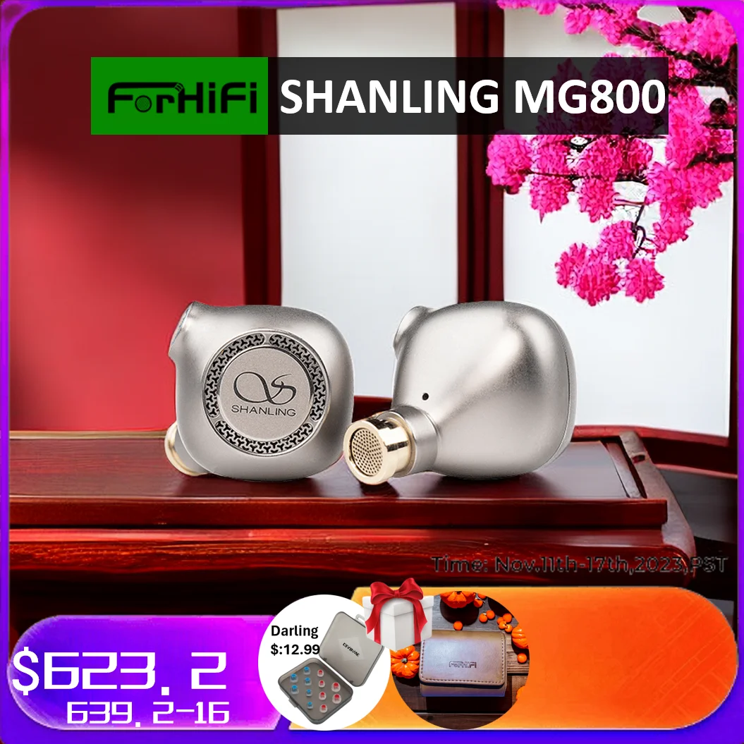 

SHANLING MG800 Standard In-ear Earphone Headset Dual N48 Magnet Dynamic Drivers 2.5/3.5/4.4mm Plug MMCX Furukawa Cable Earbuds