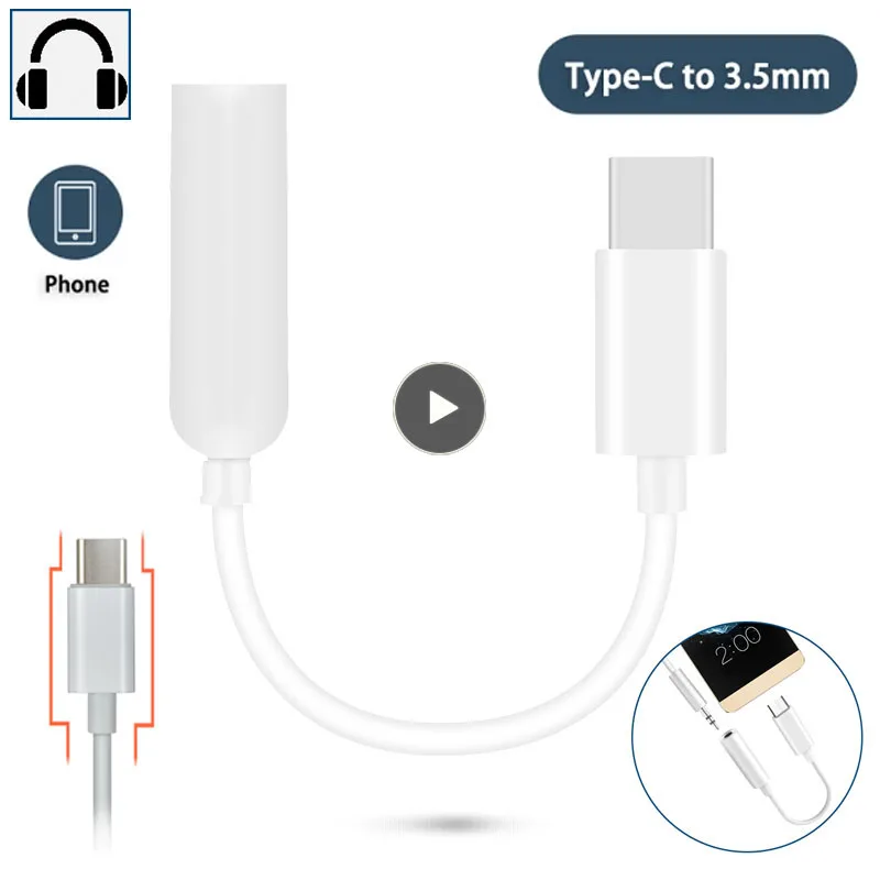 

Usb Type C To 3.5Mm Aux Headset Cable Audio Adapter Converter Cable Headphone Adapter Usb-C Jack Audio Cable For Xiaomi 6 Mi6