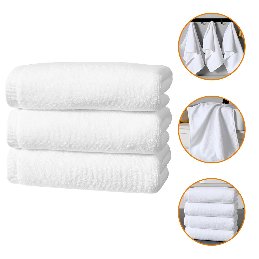 

3pcs Cotton Towels Bathroom Washcloth Bathroom Hand Towel Water Absorbent Towel Household Towel