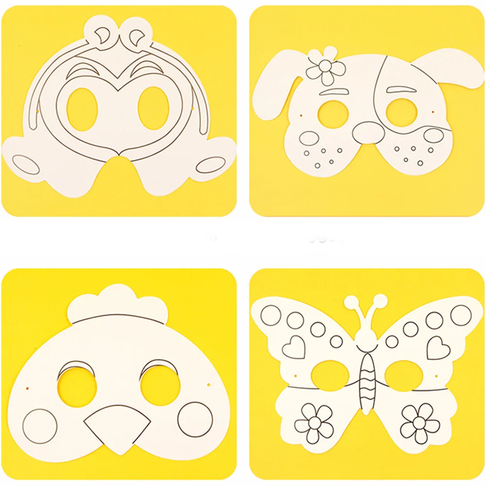 10 шт. маска DIY бумага пустая живопись рисунок мультфильм раскраска белые граффити