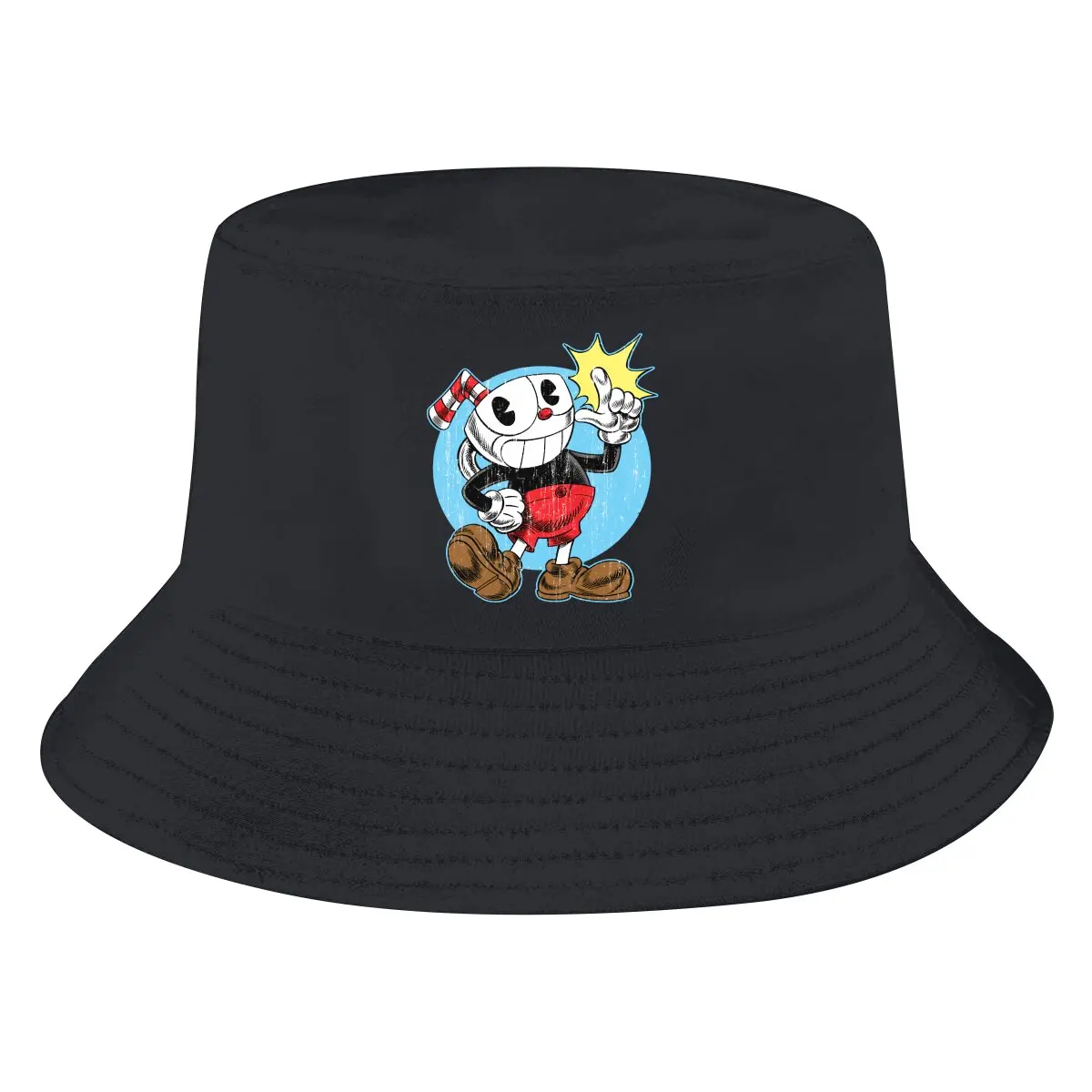 

Cuphead Ms Chalice Game Bucket Hat Smile Bang Men's Women's Fisherman Cap Hip Hop Beach Sun Fishing Hats