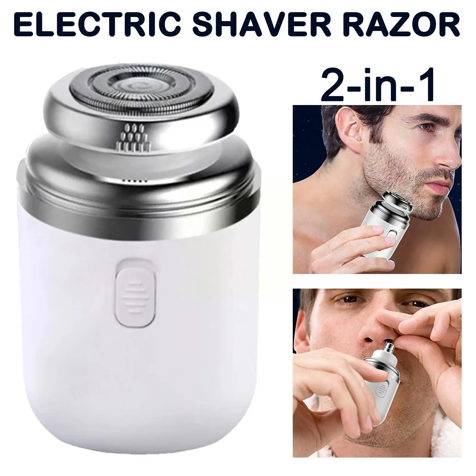 

2 в 1 электробритва, Бритва для мужчин, беспроводной триммер для бритья бороды, носа, волос, мини электробритва, интеллектуальное управление ...