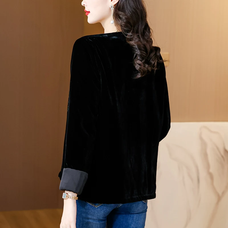 Осень-зима роскошный винтажный кардиган с длинными рукавами и вышивкой женский