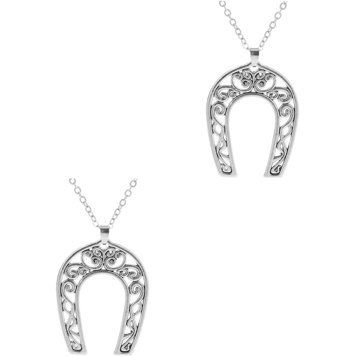 

2pcs Horseshoe Pendant Necklace Women Neck Jewelry Dainty Neck Chain Neck Decoration