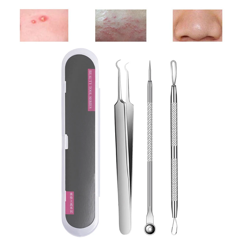 

3/4/5/7PCS Stainless Steel Acne Removal Needles Pimple Blackhead Remover Tools Spoon Skin Care Tools Needles Face Pore Cleaner