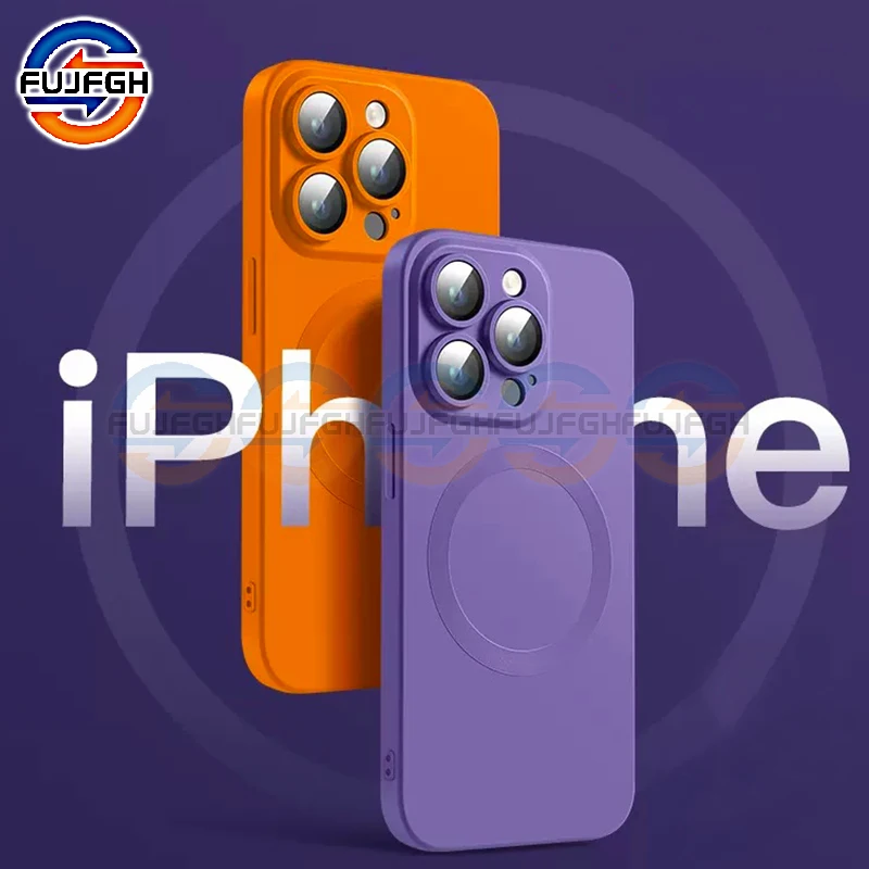 Жидкий мягкий силиконовый Магнитный чехол Magsafe для беспроводной зарядки iPhone 11 12 13 14 Pro Max 15 Plus, Защитная крышка для стеклянного объектива Жидкий мягкий силиконовый Магнитный чехол Magsafe для беспроводной зарядки iPhone 11 12 13 14 Pro Max 15 Plus, Защитная крышка для стеклянного объектива