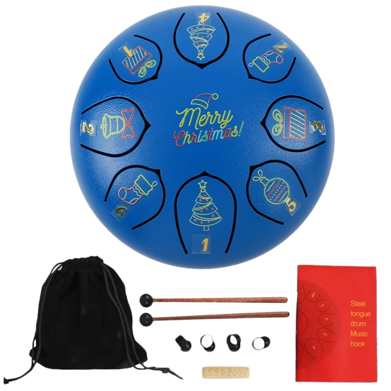 

Steel Tongue Drum,6-Inches 8-Notes Ethereal Drum,Percussion Instrument Handpan Drum With Bag,Drumsticks